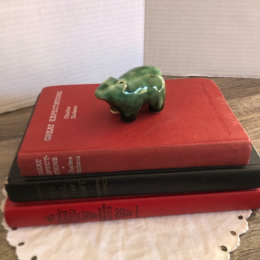 Hand Crafted Pottery Bear Miniature Figurine